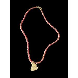 Vintage Rare Silver Plated North Dakota Centennial 1989 Garnet‎ Bead Bracelet